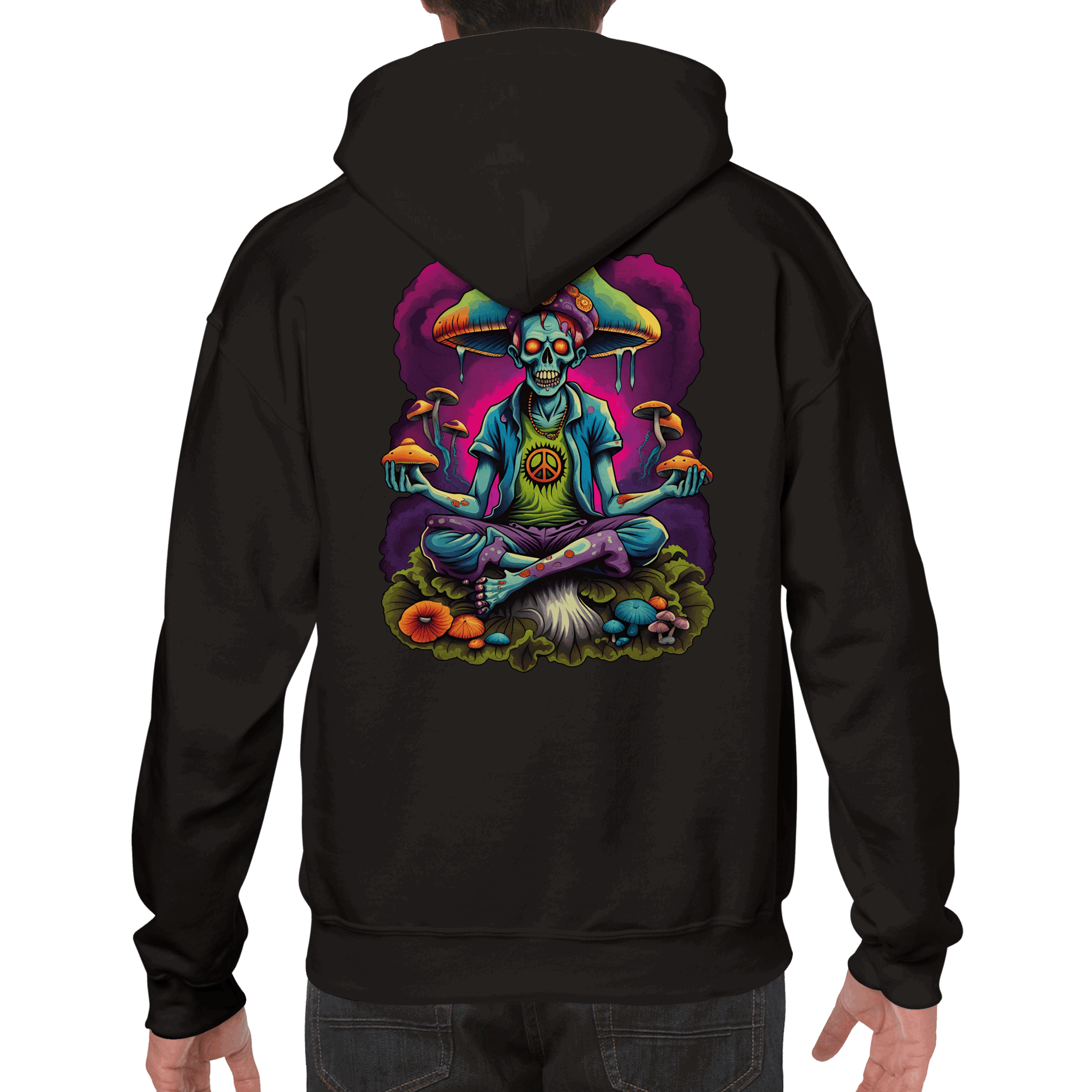 White Tiger River Premium Graphic Pullover Hoodie Zombie Mushroom Yoga Premium Graphic Pullover Hoodie