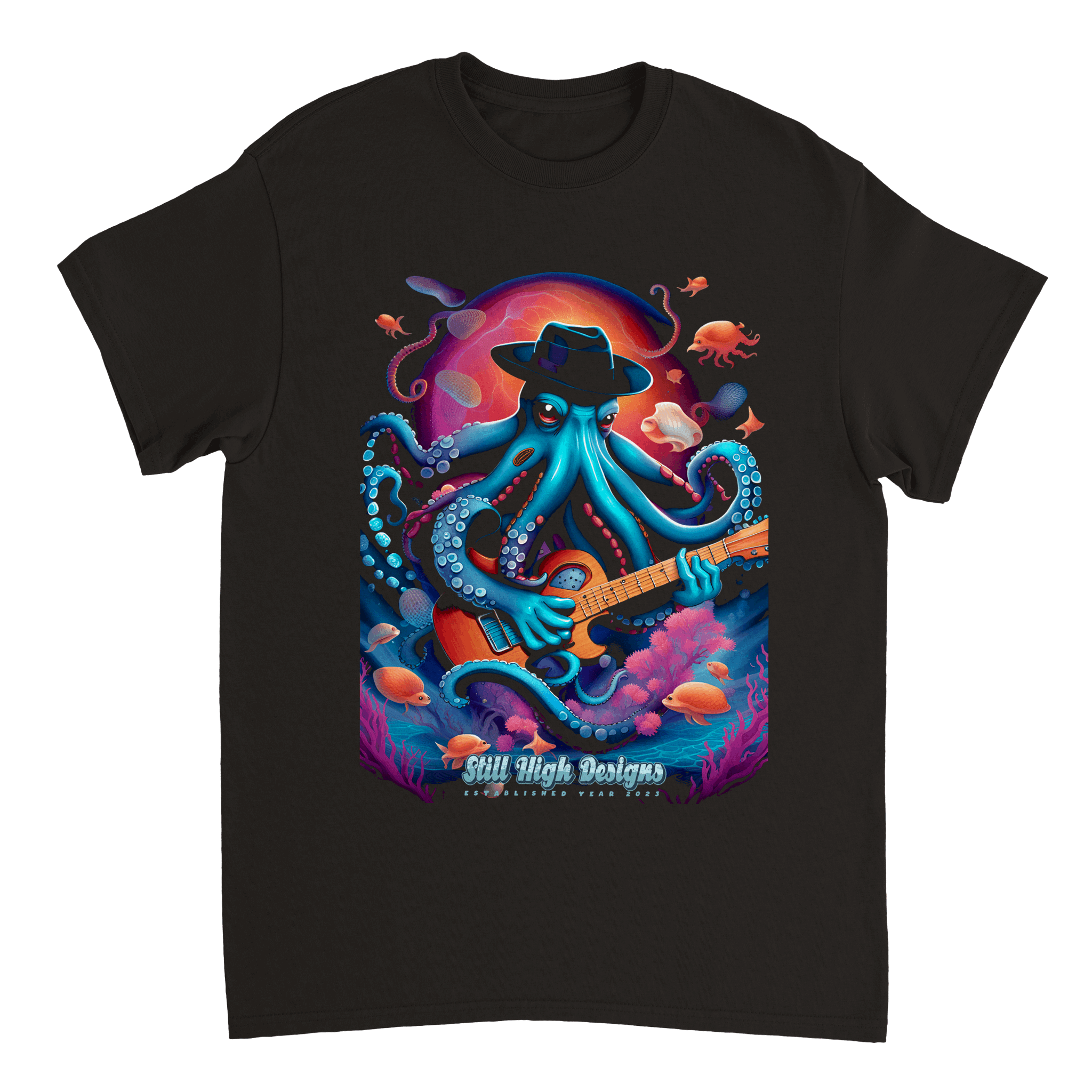 Octopus Guitar Graphic T-Shirt