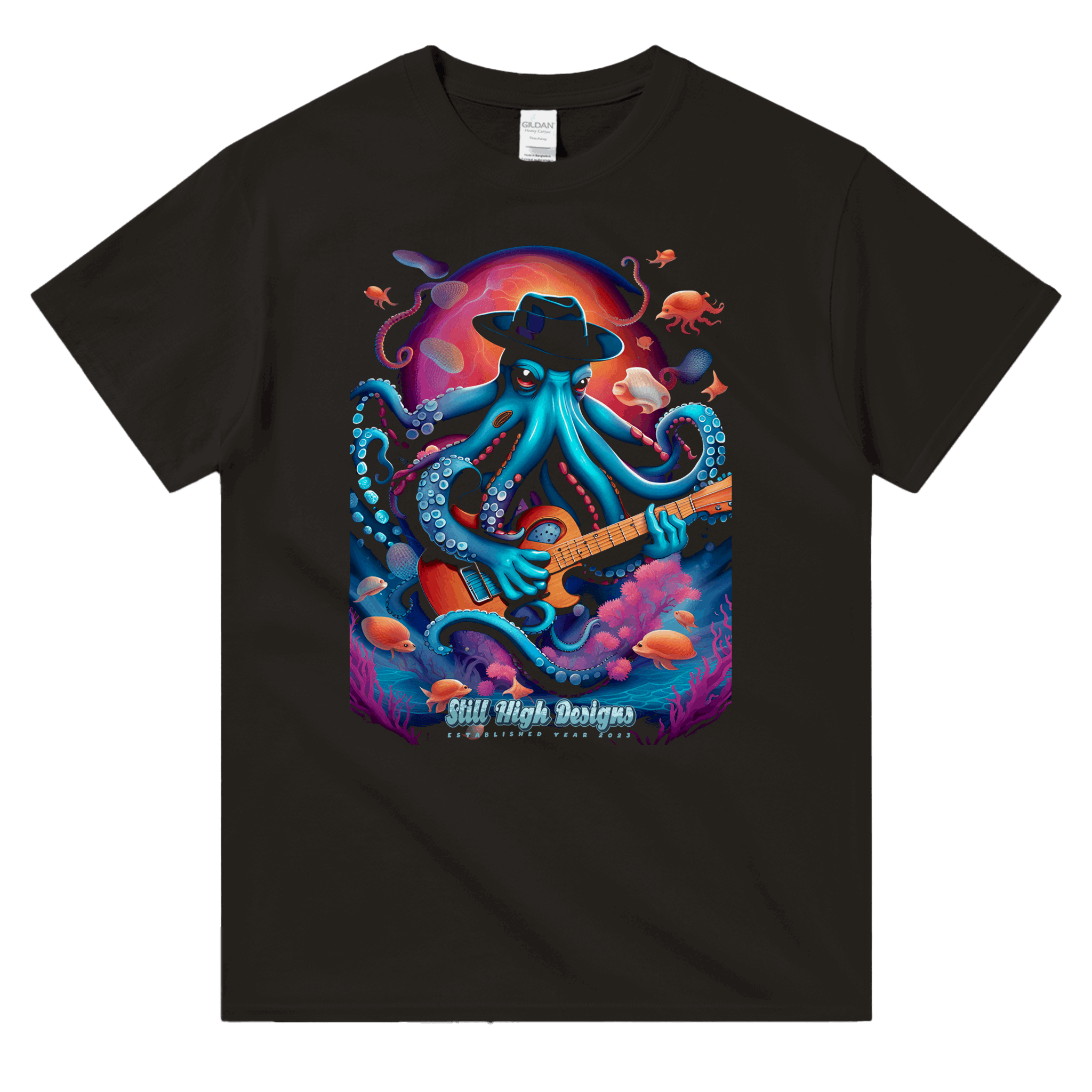 Octopus Guitar Graphic T-Shirt