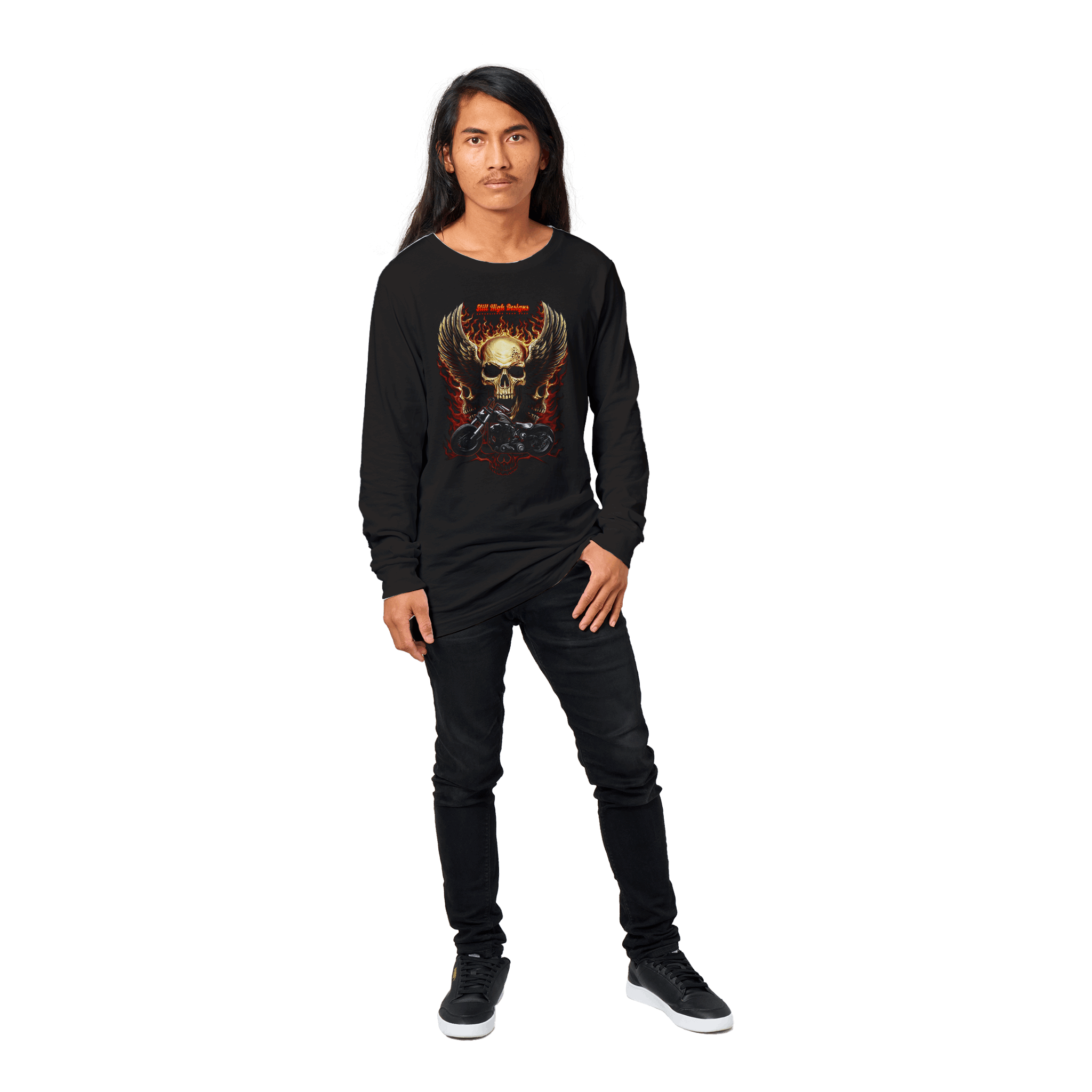 Skulls & Cruiser Premium Graphic Long Sleeve Shirt