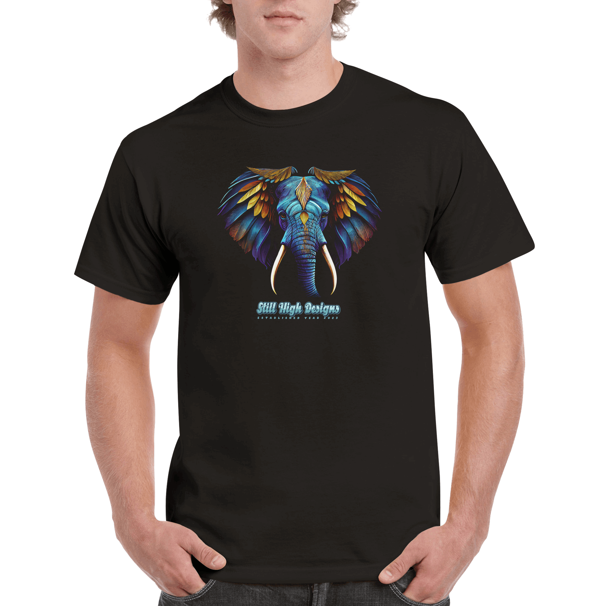 Rainbow Elephant Graphic T-Shirt