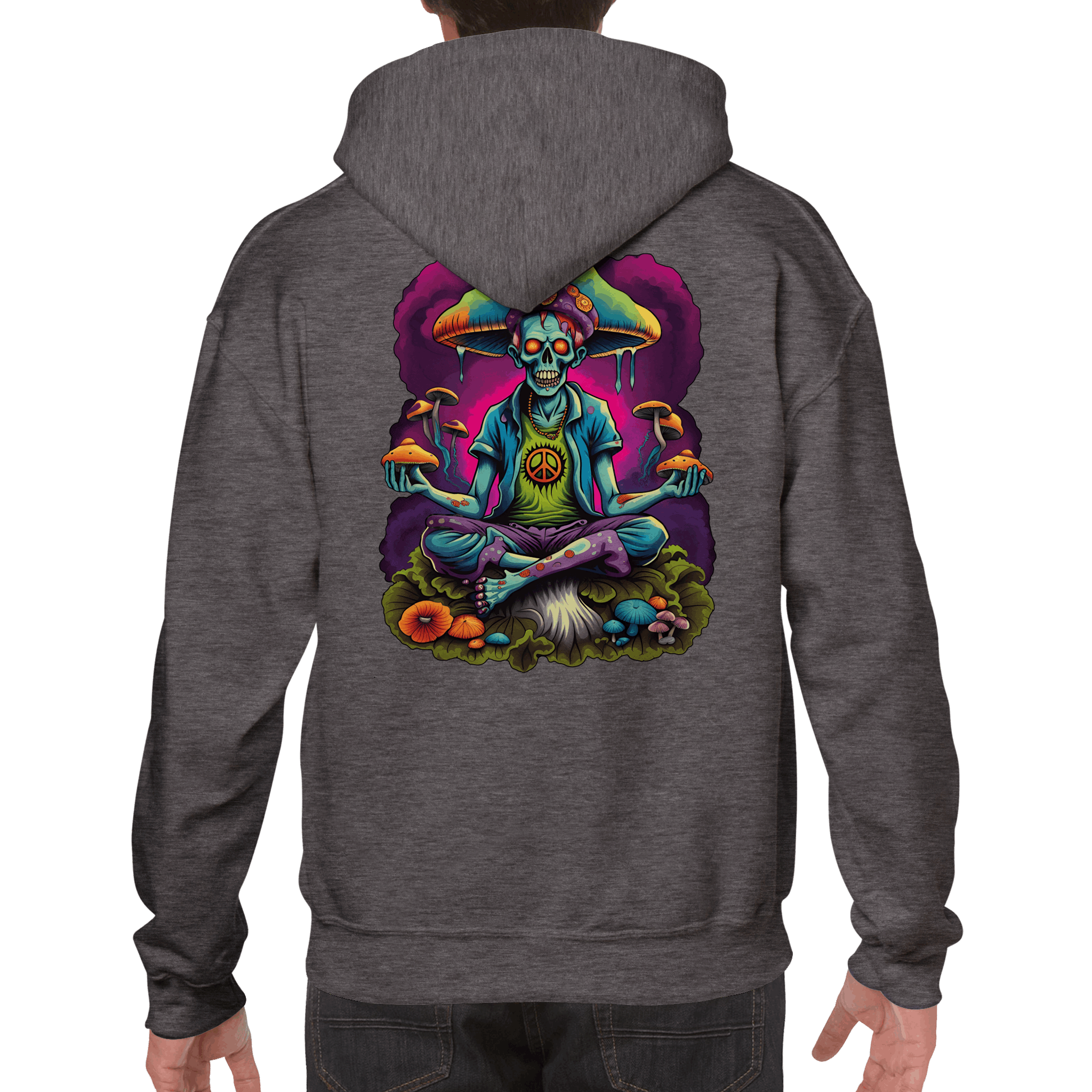 White Tiger River Premium Graphic Pullover Hoodie Zombie Mushroom Yoga Premium Graphic Pullover Hoodie