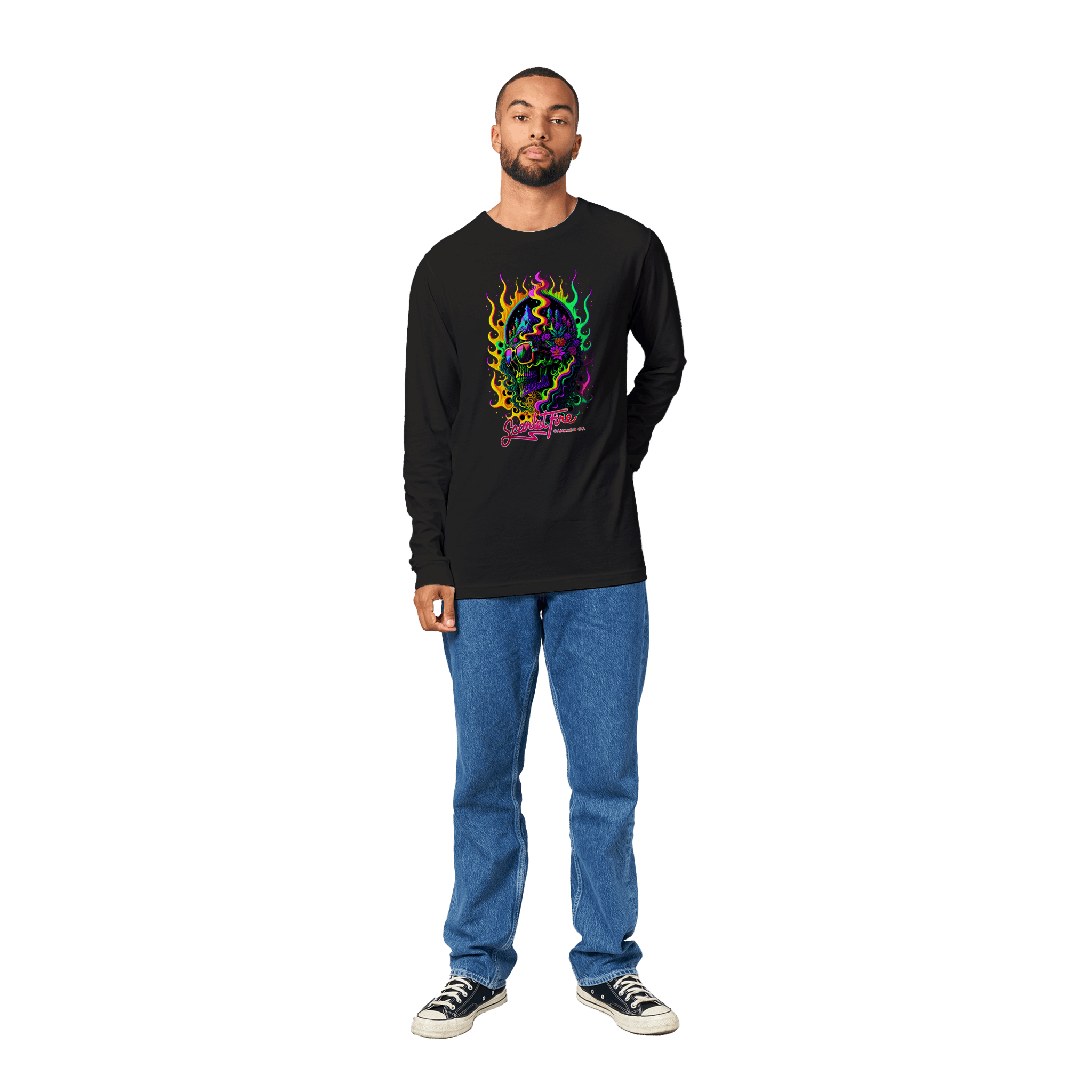 Officially Licensed Scarlet Fire Cannabis Co Premium Graphic Long Sleeve T-shirt