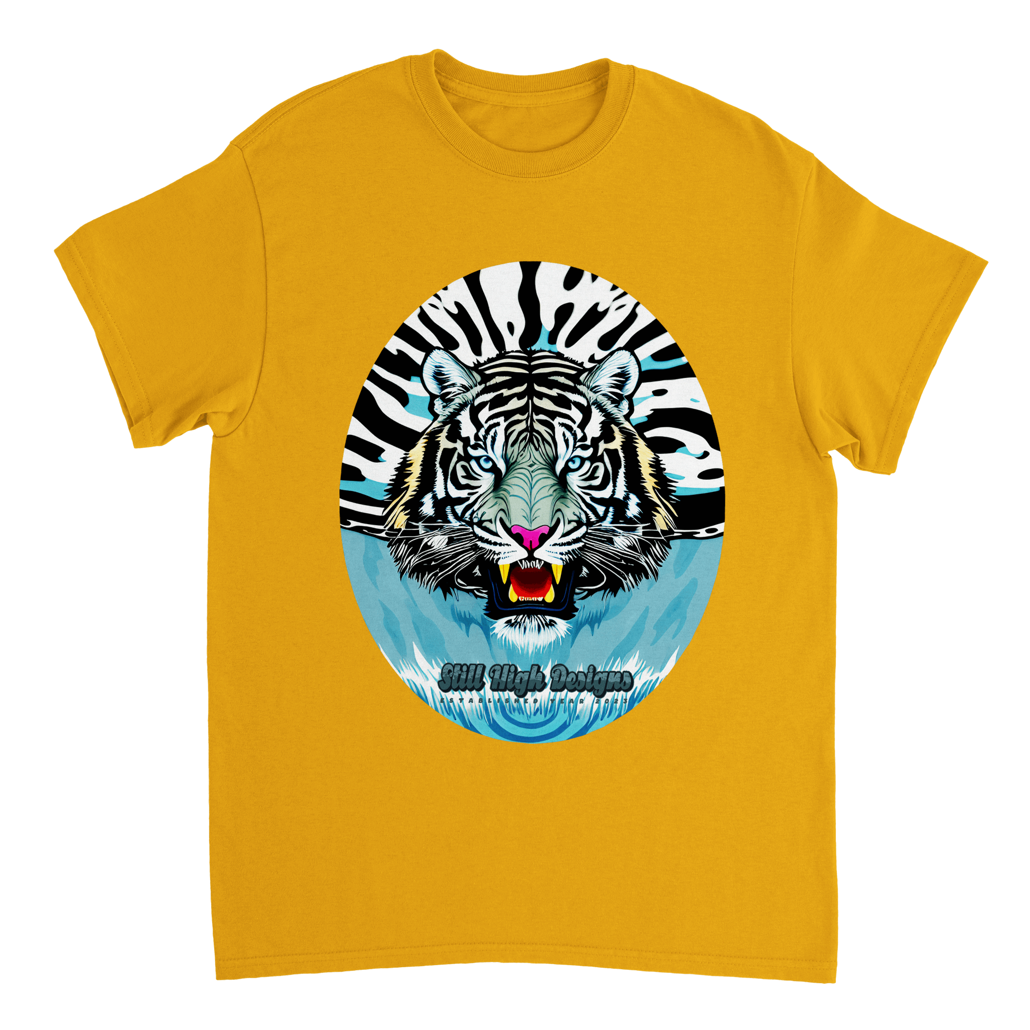 White Tiger Splash Graphic T-Shirt