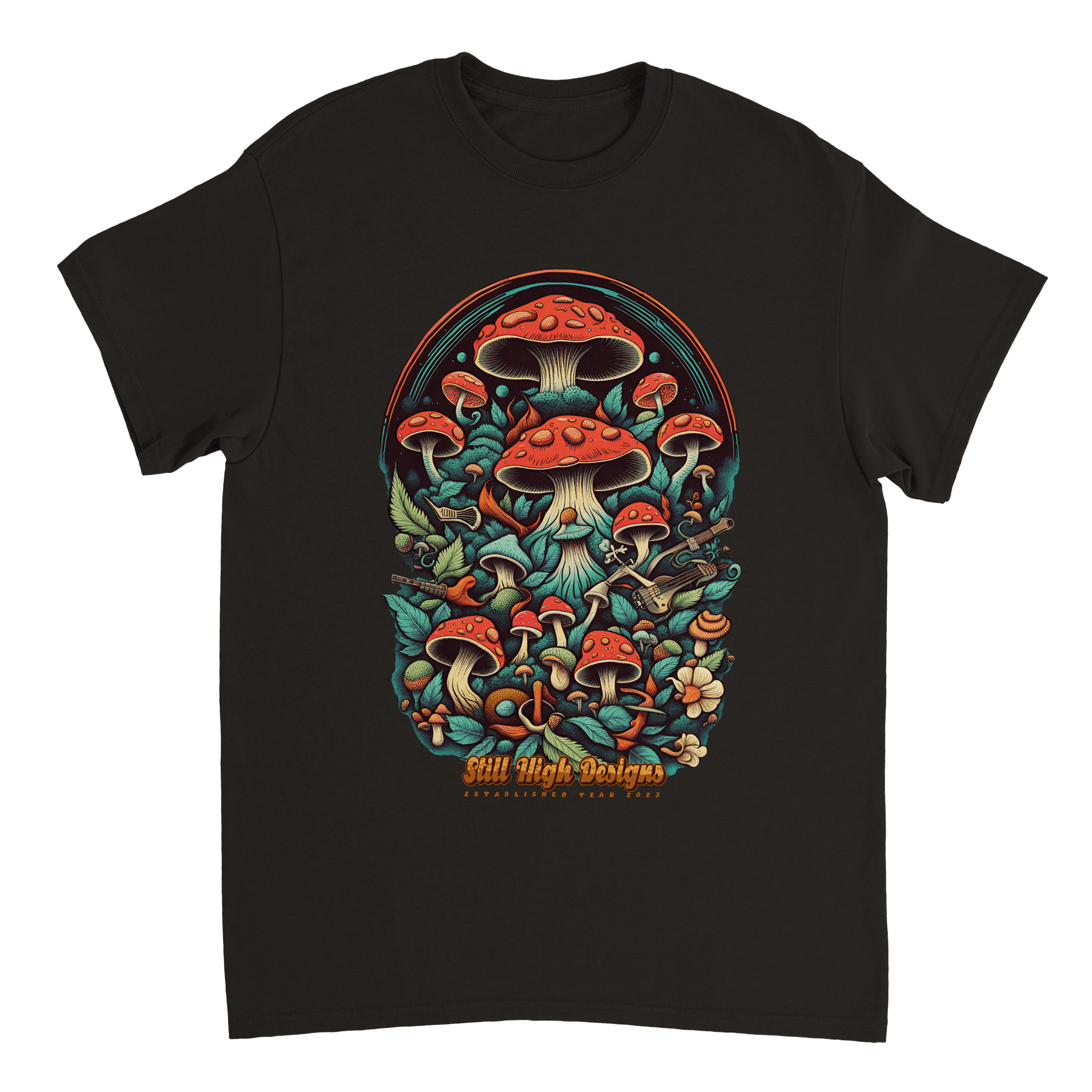 Magic Mushroom Guitar Graphic T-Shirt