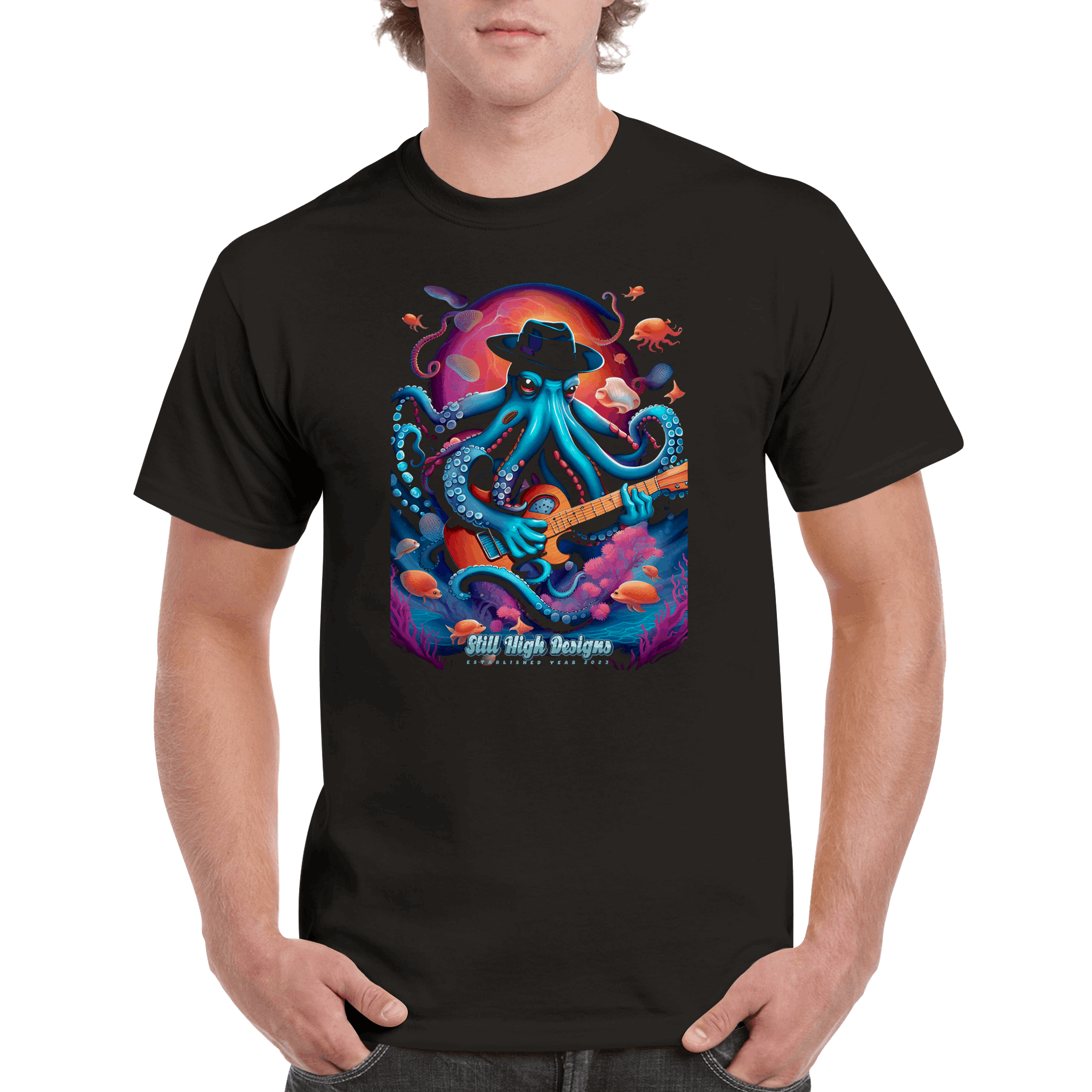 Octopus Guitar Graphic T-Shirt