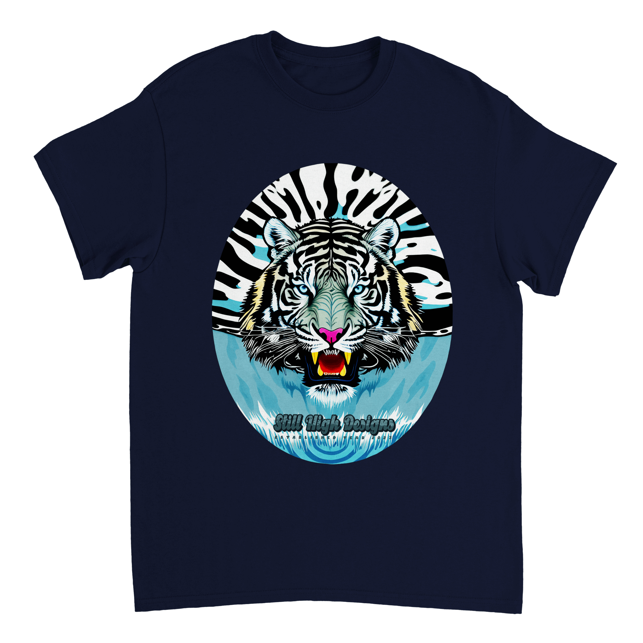 White Tiger Splash Graphic T-Shirt