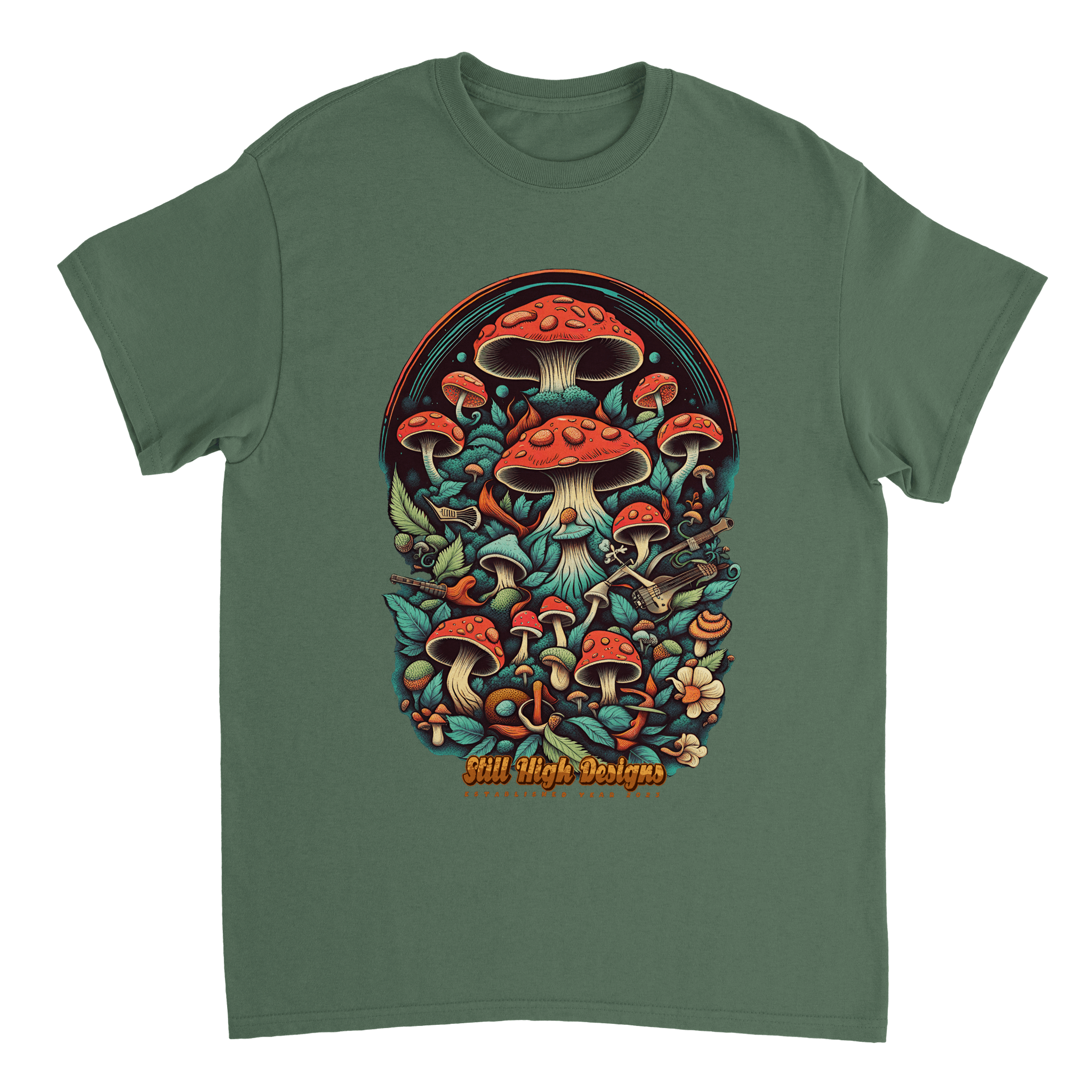 Magic Mushroom Guitar Graphic T-Shirt