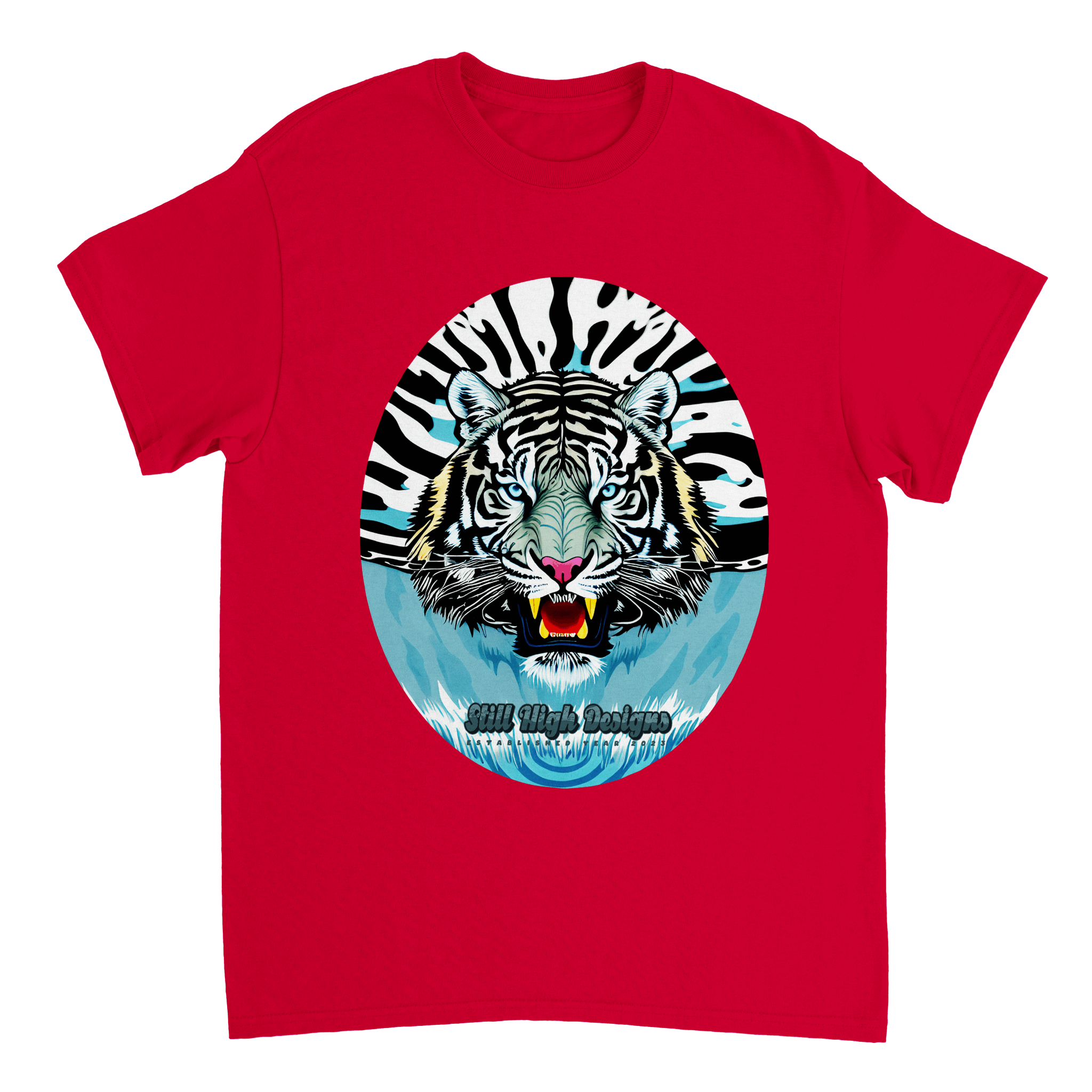 White Tiger Splash Graphic T-Shirt