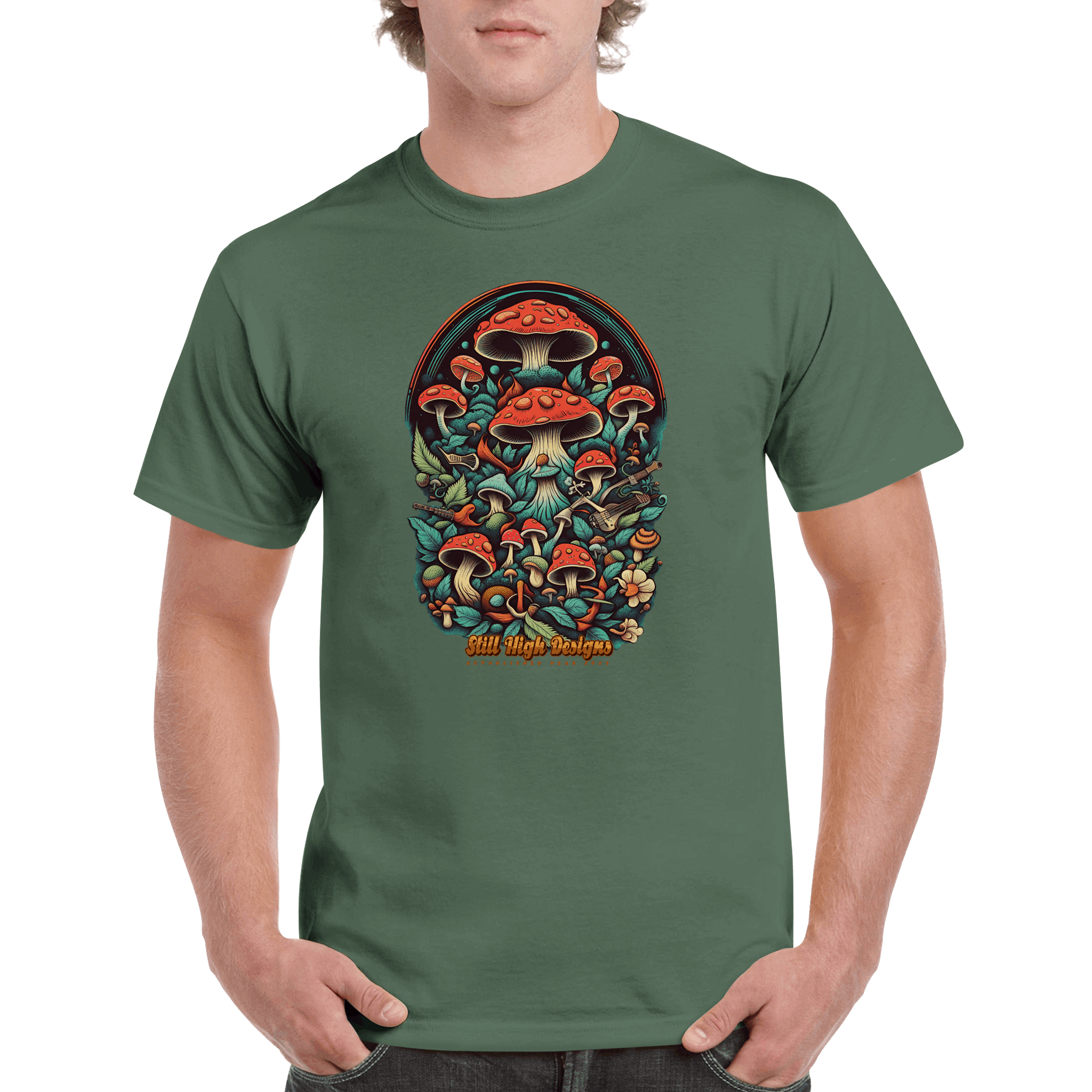 Magic Mushroom Guitar Graphic T-Shirt