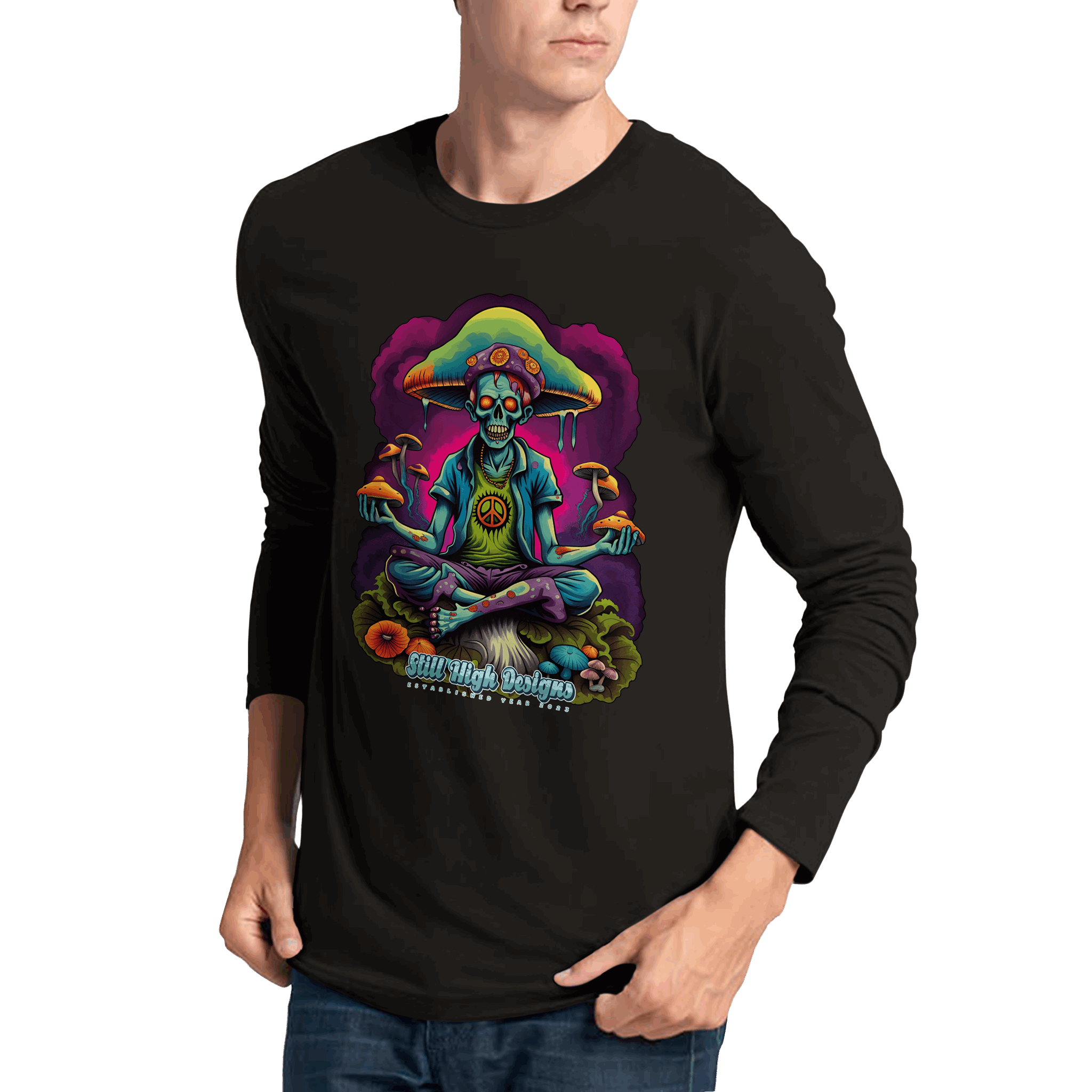 Zombie Mushroom Yoga Premium Graphic Long Sleeve