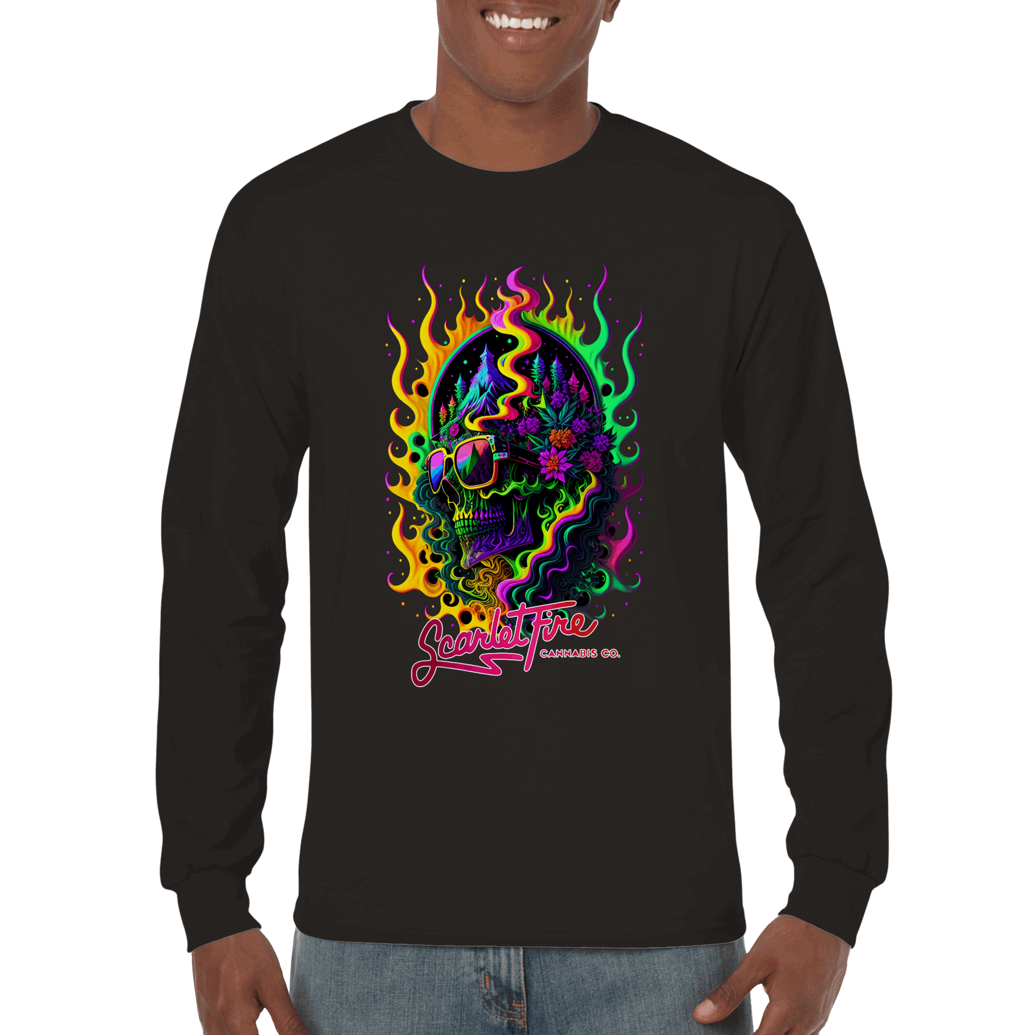 Officially Licensed Scarlet Fire Cannabis Co Premium Graphic Long Sleeve T-shirt