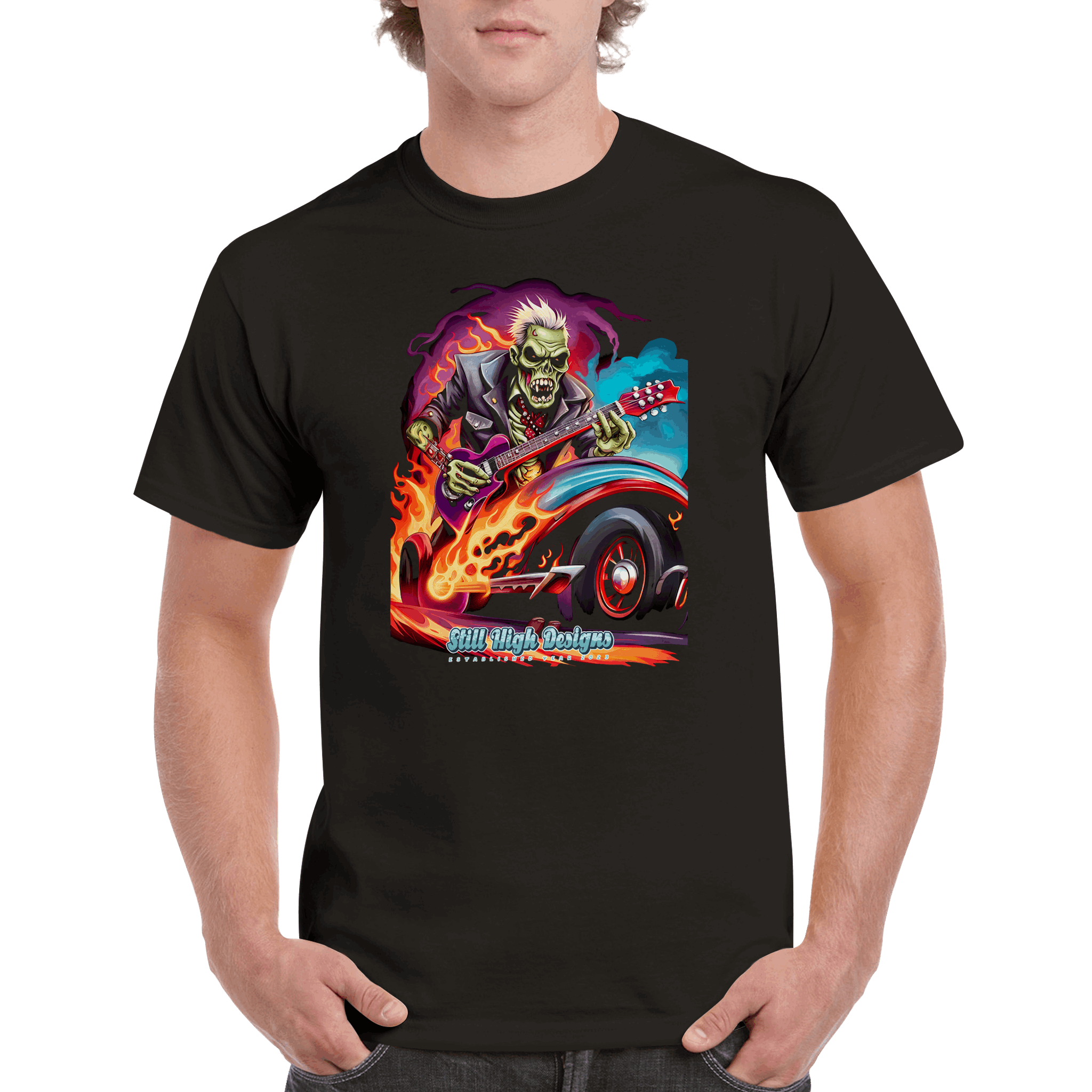 Zombie Hot Rod Guitar Graphic T-shirt