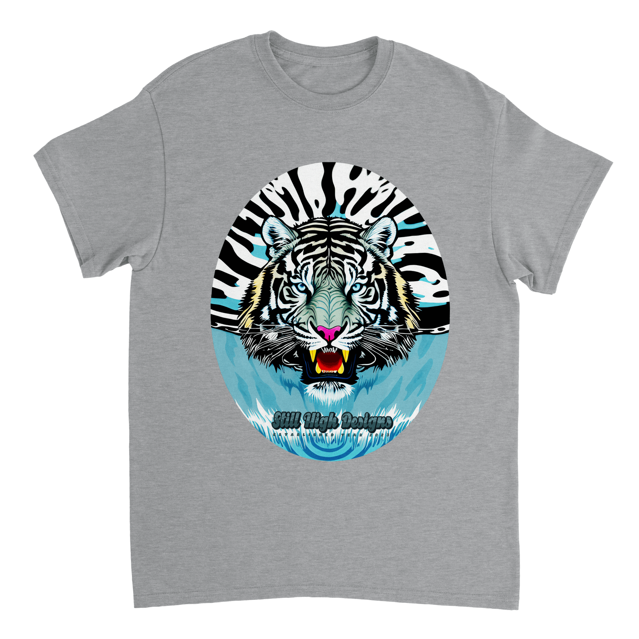 White Tiger Splash Graphic T-Shirt