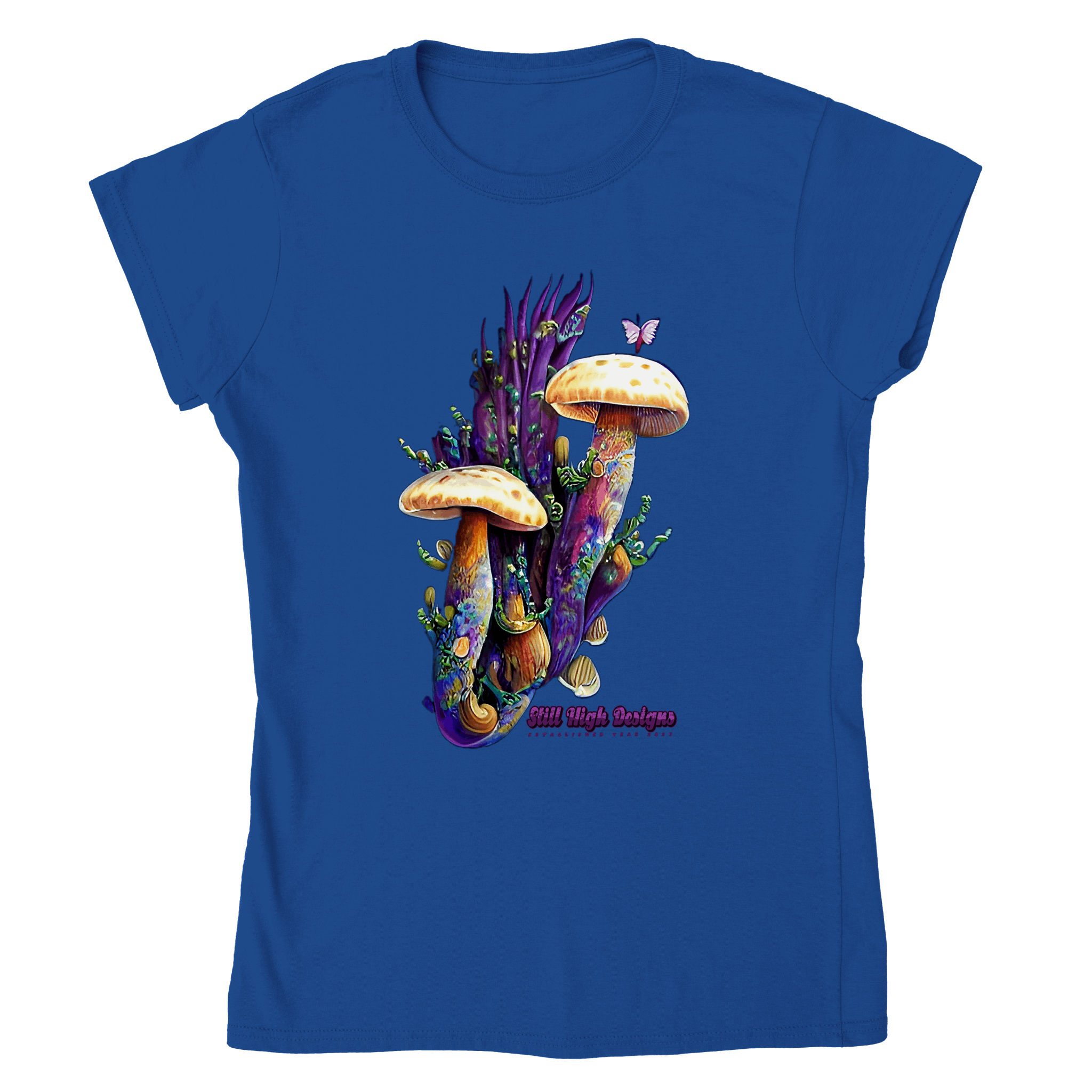 Purple Mushrooms Classic Womans Crewneck T-shirt