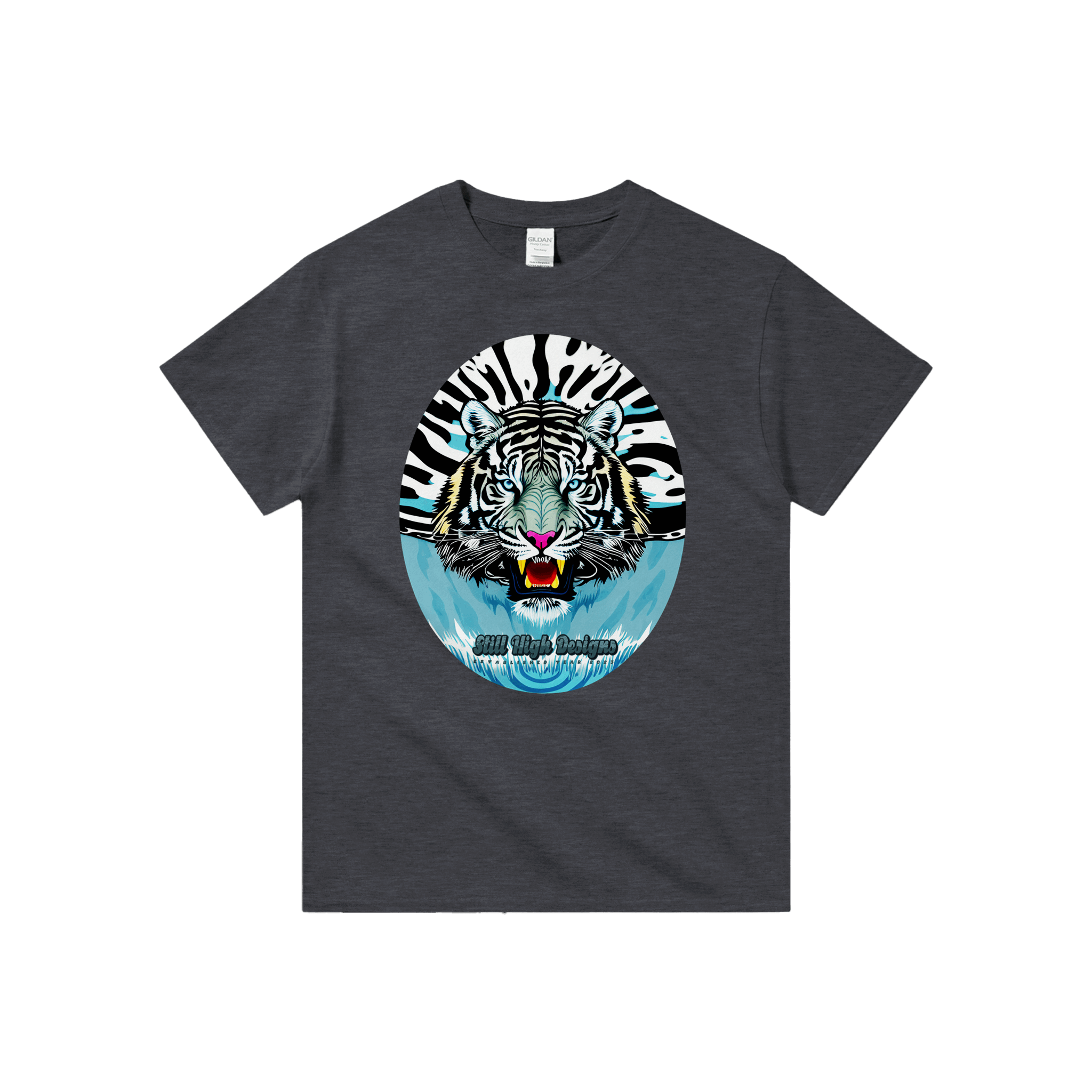 White Tiger Splash Graphic T-Shirt