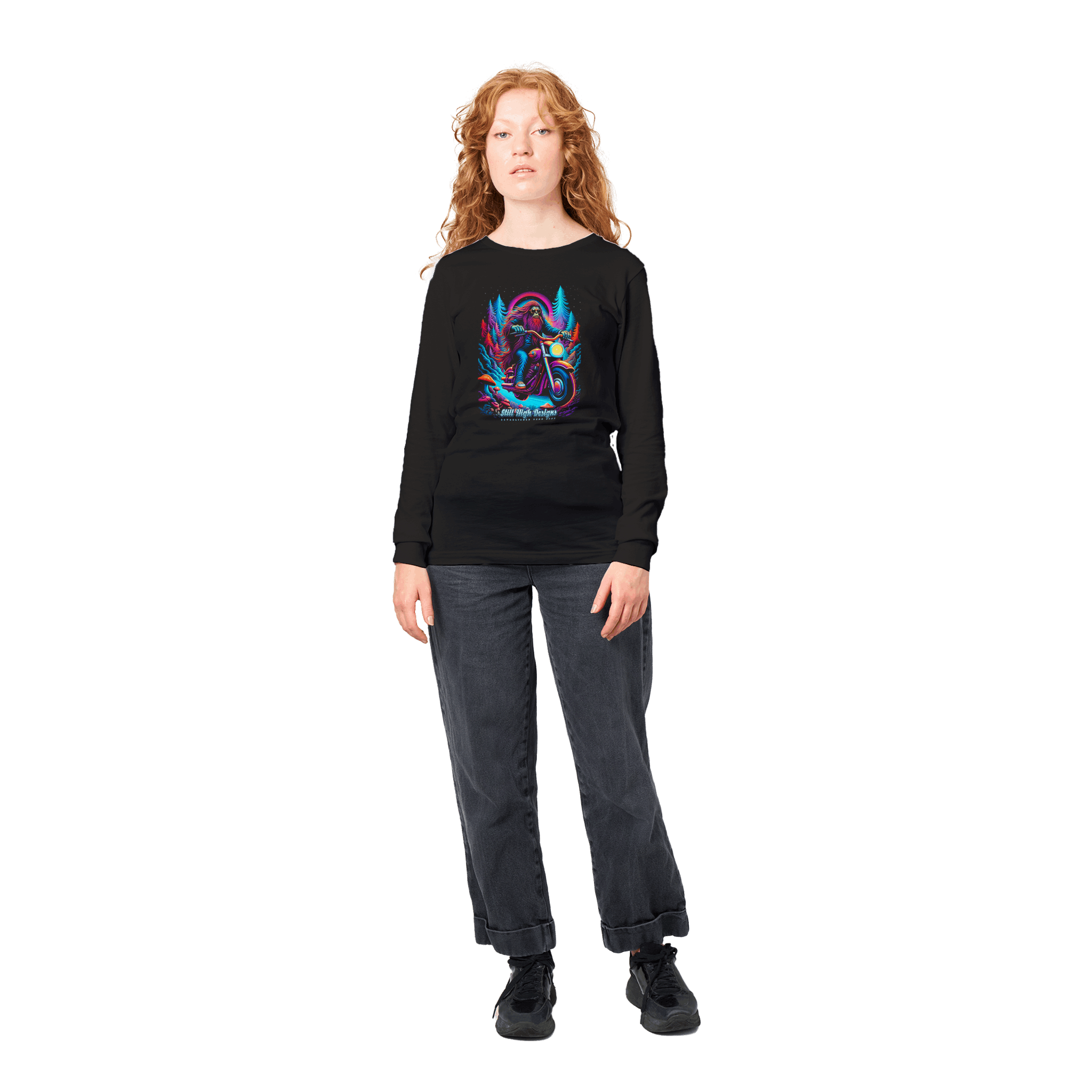 Motorcycle Sasquatch Premium Graphic Long Sleeve T-shirt