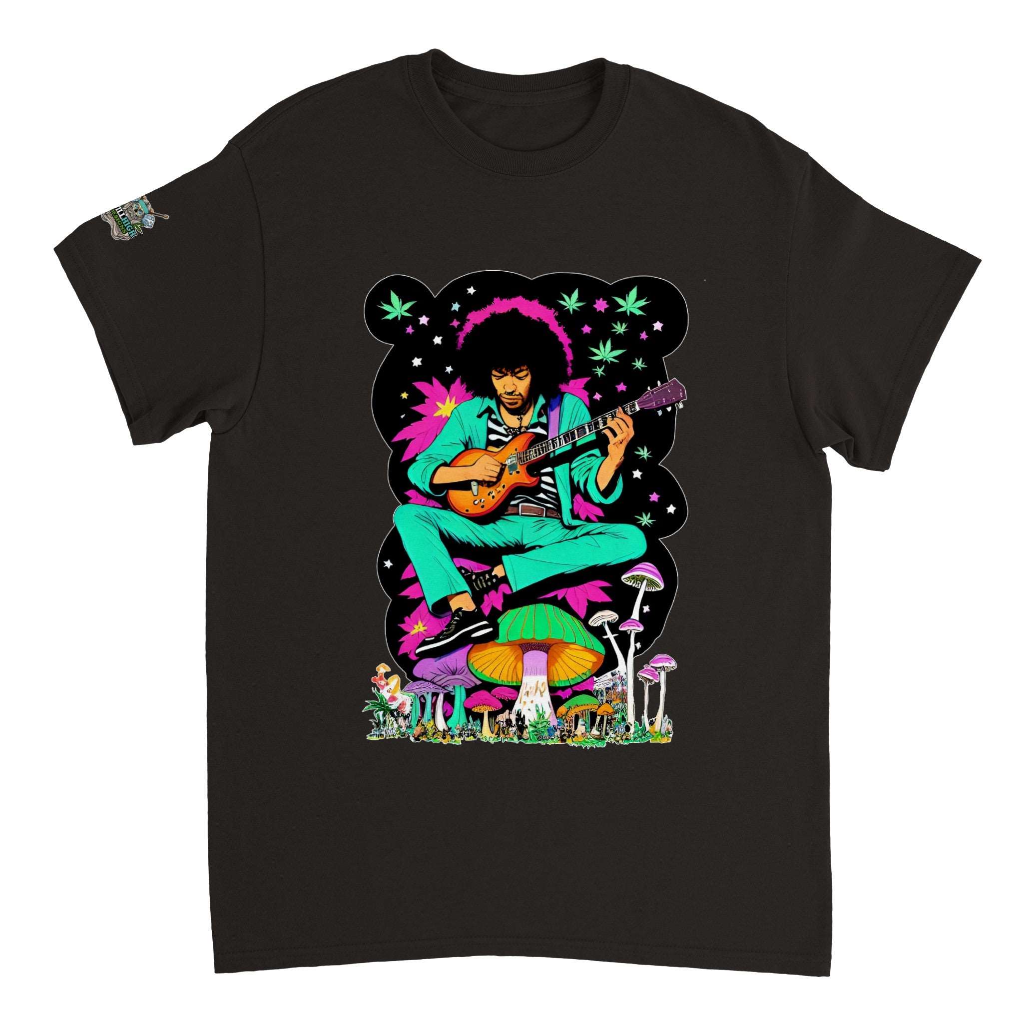 Musician and Magic Mushrooms Graphic T-Shirt